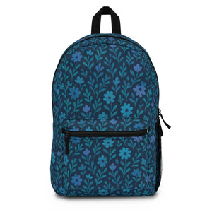 Trendy Floral School Backpack - Sky Blue Spring Vibes - Dipaliz - Backpacks