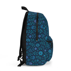 Trendy Floral School Backpack - Sky Blue Spring Vibes - Dipaliz - Backpacks