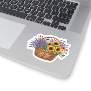 Floral Basket Sticker Sunflower & Lavender Kiss-cut - Decorative Stickers