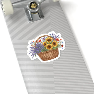 Floral Basket Sticker Sunflower & Lavender Kiss-cut - Decorative Stickers