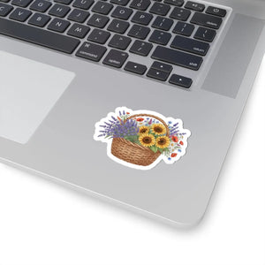 Floral Basket Sticker Sunflower & Lavender Kiss-cut - Decorative Stickers