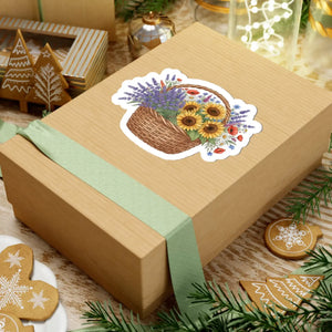 Floral Basket Sticker Sunflower & Lavender Kiss-cut - Decorative Stickers