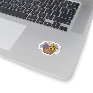 Floral Basket Sticker Sunflower & Lavender Kiss-cut - Decorative Stickers