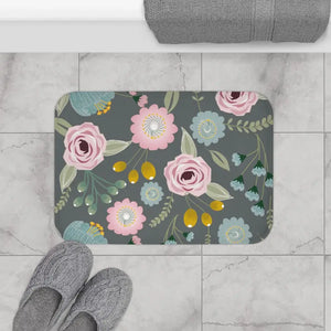 Home Decor - Floral Bath Rug - Plush Slip-proof Comfort - Dipaliz 24’’ × 17’’