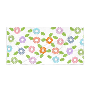 Floral Beach Towel - Vibrant Soft Bold Print - Dipaliz - 30’’ × 60’’ - Towels