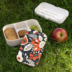 Trendy Floral Bento Lunchbox - Bpa-free Wood Lid - Dipaliz - Lunch Box Sets