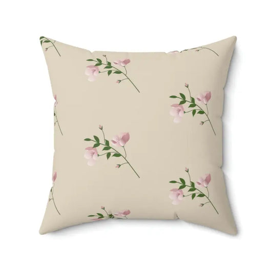 Cozy Pink Flowers Polyester Square Pillow for Stunning Décor - 20’’ × Home Decor