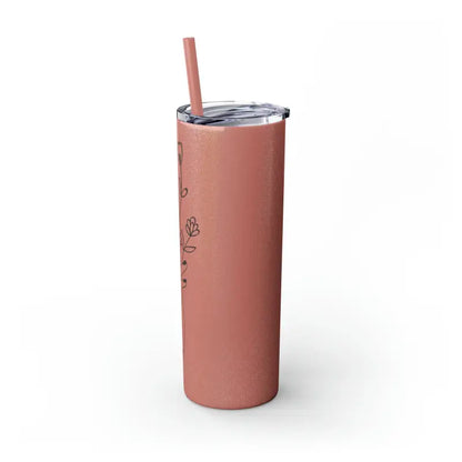 Floral Bliss Skinny Steel Tumbler: Sip Style with Elegance - Mug