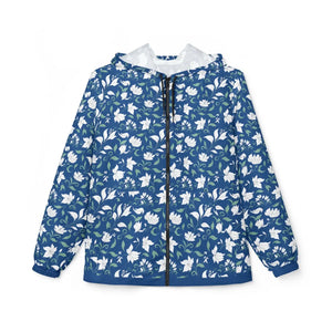 Floral Blue Windbreaker - Water-resistant Coating - Dipaliz - Windbreakers