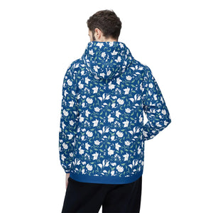 Floral Blue Windbreaker - Water-resistant Coating - Dipaliz - Windbreakers