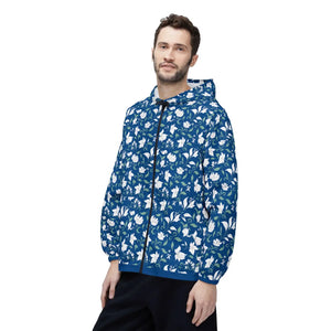 Floral Blue Windbreaker - Water-resistant Coating - Dipaliz - Windbreakers