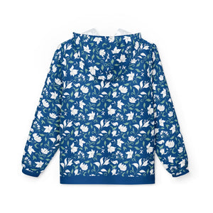 Floral Blue Windbreaker - Water-resistant Coating - Dipaliz - Windbreakers