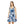 Women’s Skater Dress – Floral Blue Organic Cotton - Dipaliz - Dresses - Xs