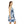 Women’s Skater Dress – Floral Blue Organic Cotton - Dipaliz - Dresses - Xs