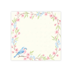 DipaliZ Floral Bluebird Sticky Note Pad — shown as a stacked pad