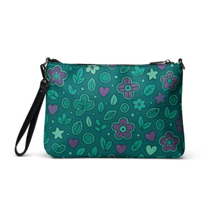 Floral Blush Green Crossbody Bag with Adjustable Strap - Dipaliz - Cross Body Bags