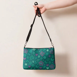 Floral Blush Green Crossbody Bag with Adjustable Strap - Dipaliz - Cross Body Bags