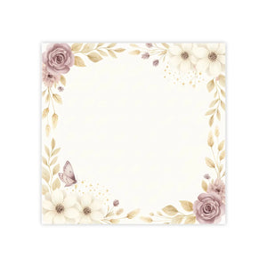 Floral Border Note Pad, Rose & Cream Decorative Post-it® Notes - Sticky