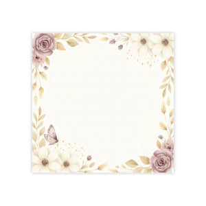 Floral Border Note Pad, Rose & Cream Decorative Post-it® Notes - Sticky