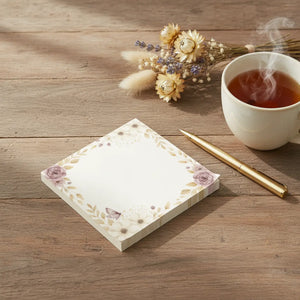Floral Border Note Pad, Rose & Cream Decorative Post-it® Notes - Sticky