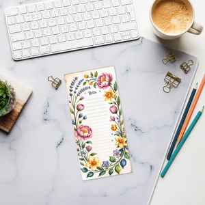 Notepads - Floral Border Notes Notepad Brightens your Creative Workspace - Dipaliz