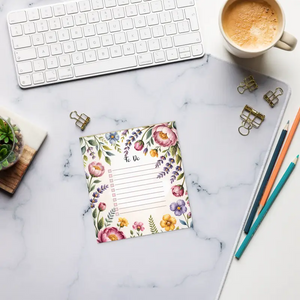 Floral Border Checkboxes Notepad - Stylish Weekly Lists - Dipaliz - Notepads