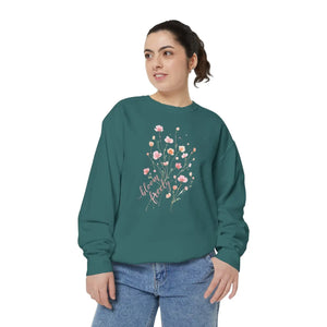 Floral Bouquet Sweatshirt Cotton Pullover - Sweatshirts
