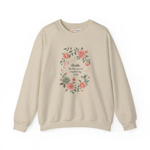 Floral ?Breathe you have Survived’ Crewneck Sweatshirt - Sweatshirts - m