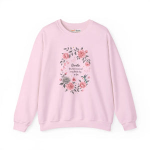 Floral ?Breathe you have Survived’ Crewneck Sweatshirt - Sweatshirts - m