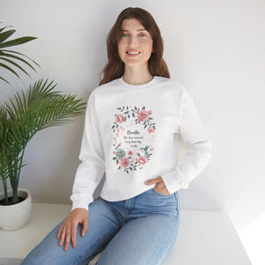 Floral ?Breathe you have Survived’ Crewneck Sweatshirt - Sweatshirts - m