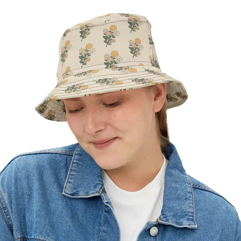 Bucket Bonanza: Must-have Floral Hat for Style Enthusiasts - Small / Black Stitching Hats