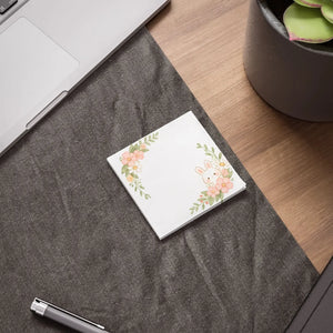 DipaliZ Floral Bunny Sticky Note Pad — shown as a stacked pad