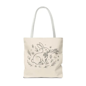 Floral Bunny Tote Bag - Personalized Rabbit Canvas - Dipaliz - Gifts Online