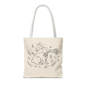 Floral Bunny Tote Bag - Personalized Rabbit Canvas - Dipaliz - Gifts Online