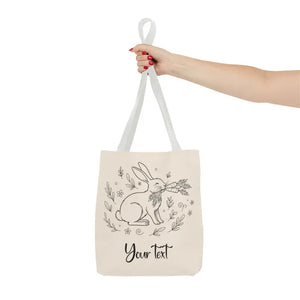 Floral Bunny Tote Bag - Personalized Rabbit Canvas - Dipaliz - Gifts Online