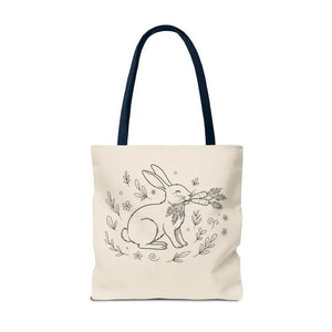 Floral Bunny Tote Bag - Personalized Rabbit Canvas - Dipaliz - Gifts Online