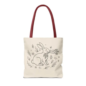Floral Bunny Tote Bag - Personalized Rabbit Canvas - Dipaliz - Gifts Online