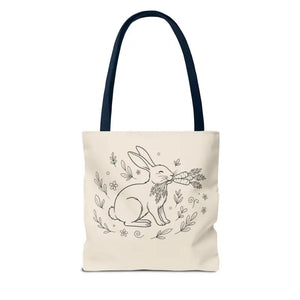 Floral Bunny Tote Bag - Personalized Rabbit Canvas - Dipaliz - Gifts Online