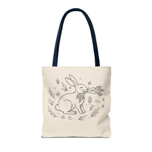 Floral Bunny Tote Bag - Personalized Rabbit Canvas - Dipaliz - Gifts Online
