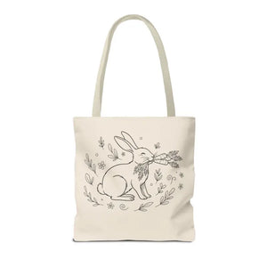 Floral Bunny Tote Bag - Personalized Rabbit Canvas - Dipaliz - Gifts Online