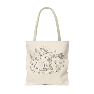 Floral Bunny Tote Bag - Personalized Rabbit Canvas - Dipaliz - Gifts Online