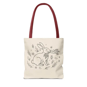 Floral Bunny Tote Bag - Personalized Rabbit Canvas - Dipaliz - Gifts Online