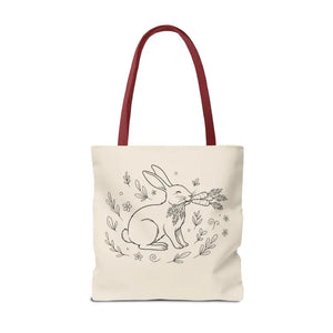 Floral Bunny Tote Bag - Personalized Rabbit Canvas - Dipaliz - Gifts Online