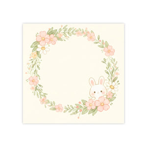 DipaliZ Floral Bunny Wreath Sticky Note Pad — a bunny inside a floral wreath, shown as a stacked pad