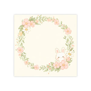 DipaliZ Floral Bunny Wreath Sticky Note Pad — a bunny inside a floral wreath, the design across a single sheet