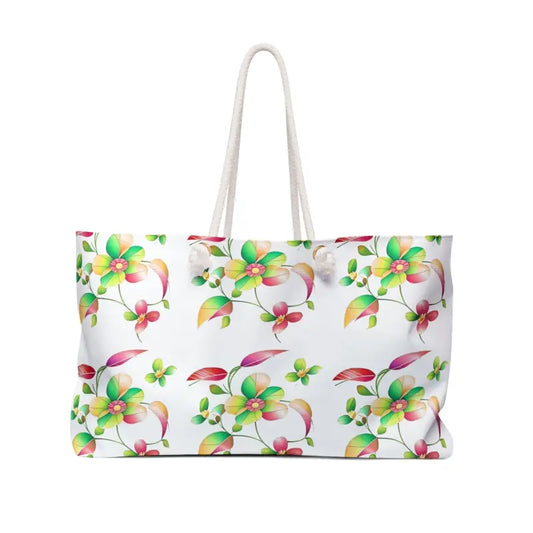 Vibrant Floral Oversized Polyester Weekender Bag - 24’’ × 13’’ Bags