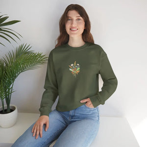 Floral Butterfly Crewneck Sweatshirt - Sweatshirts