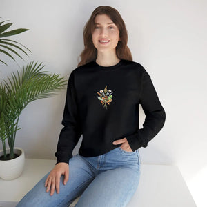 Floral Butterfly Crewneck Sweatshirt - Sweatshirts