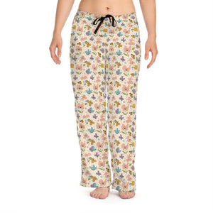 Soft Floral Butterfly Pajama Pants - Polyester - Dipaliz - Pajamas