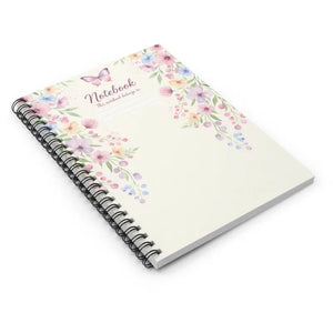 Paper Products - Floral Butterfly Spiral Notebook - Watercolor Ruled Journal - Dipaliz one Size